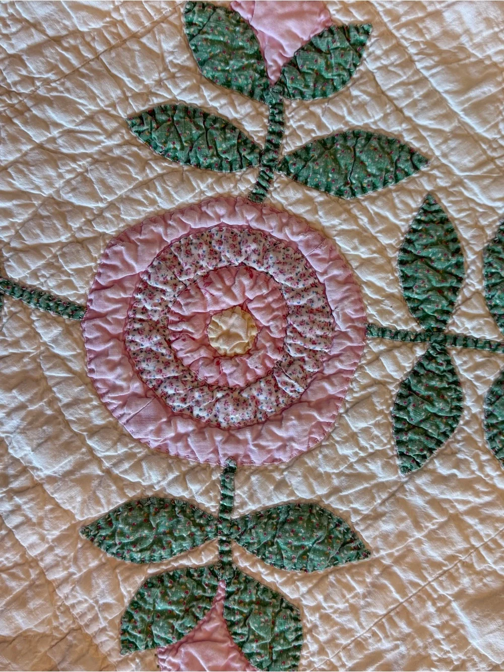 1930’s Rose of Sharon Appliquéd Quilt.